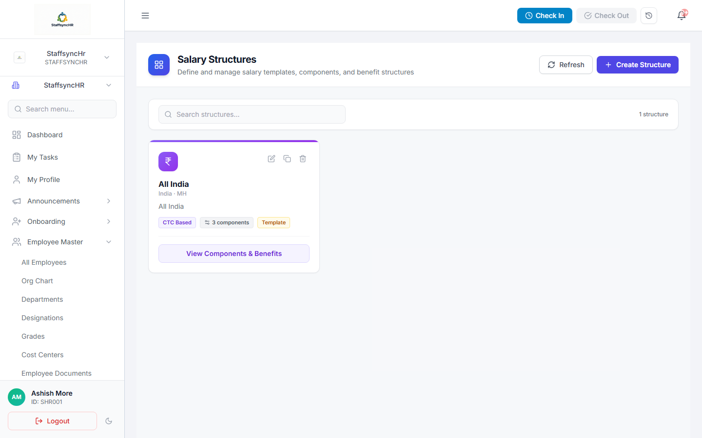 StaffSyncHR — Salary & CTC Structuring