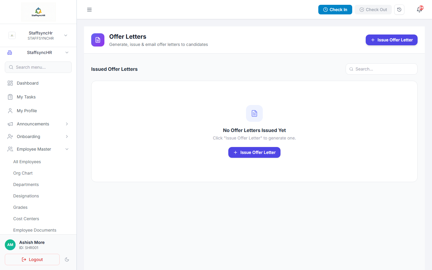 StaffSyncHR — HR Letters & Exit & FnF