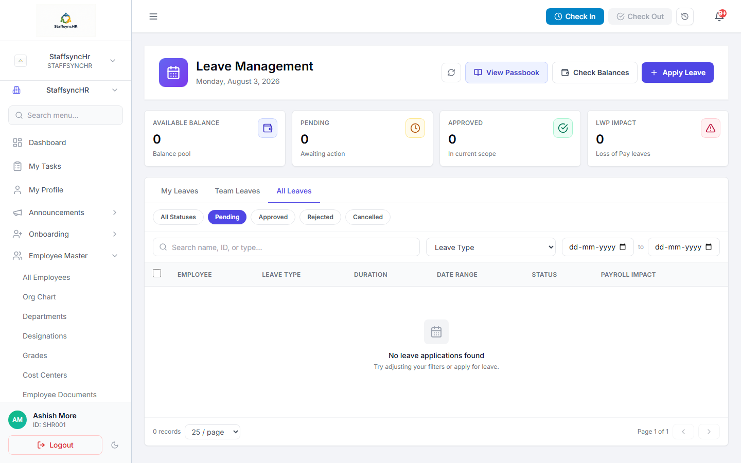 StaffSyncHR — Leave Management